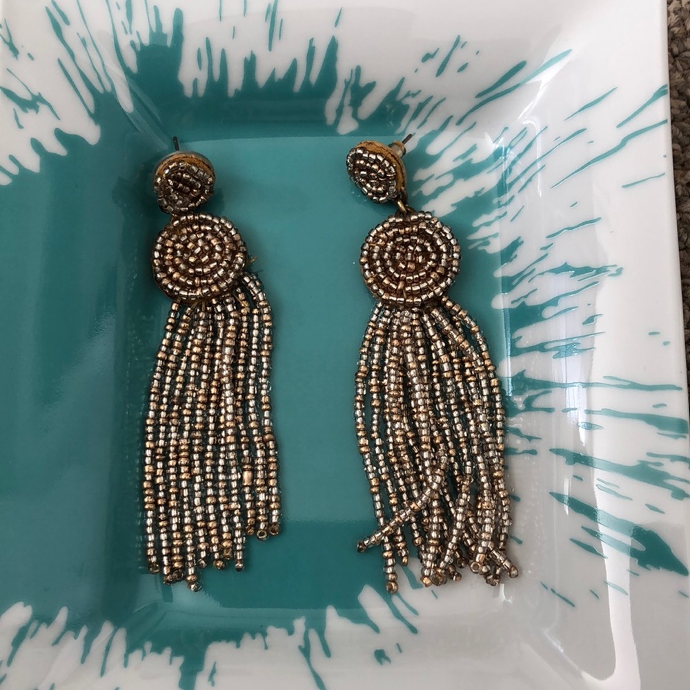 JCrew gold tassel earrings